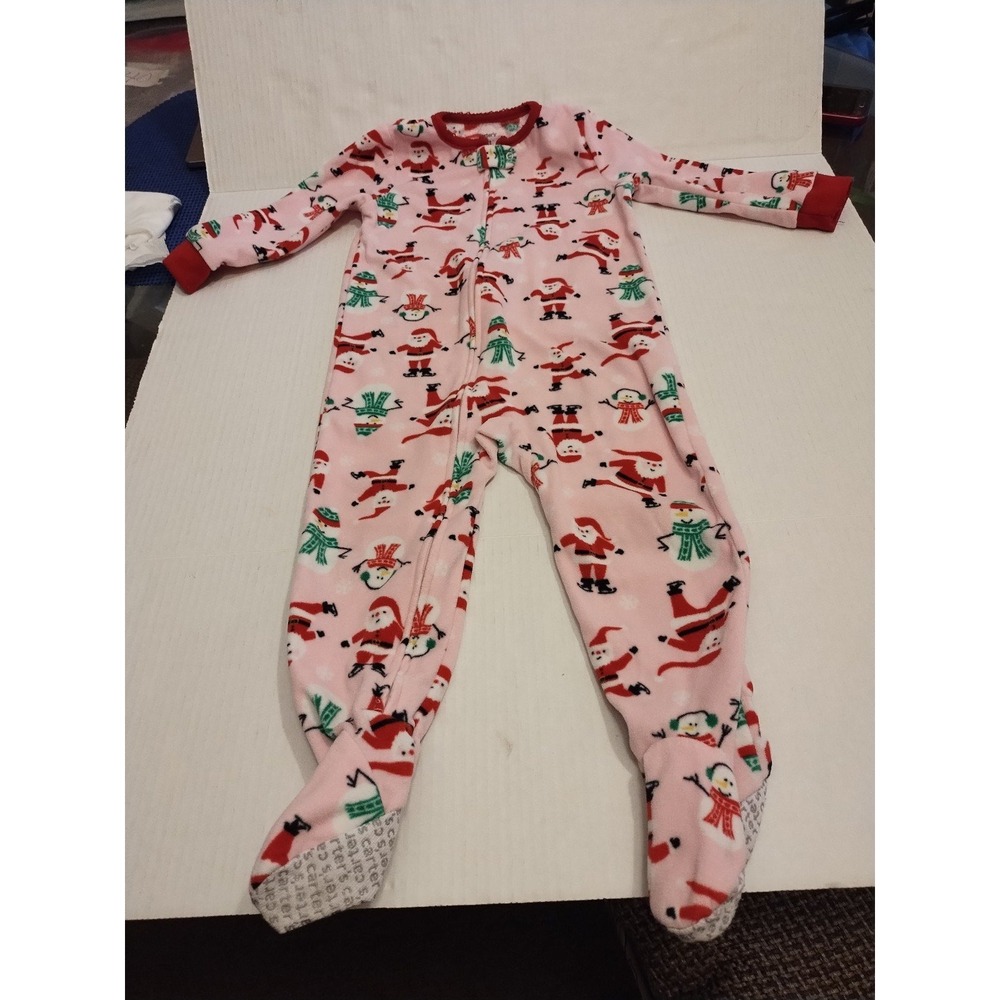 Gerber Carter's 2T Pajama Bundle One Piece Fleece Footed Sleepers Santa Sloth